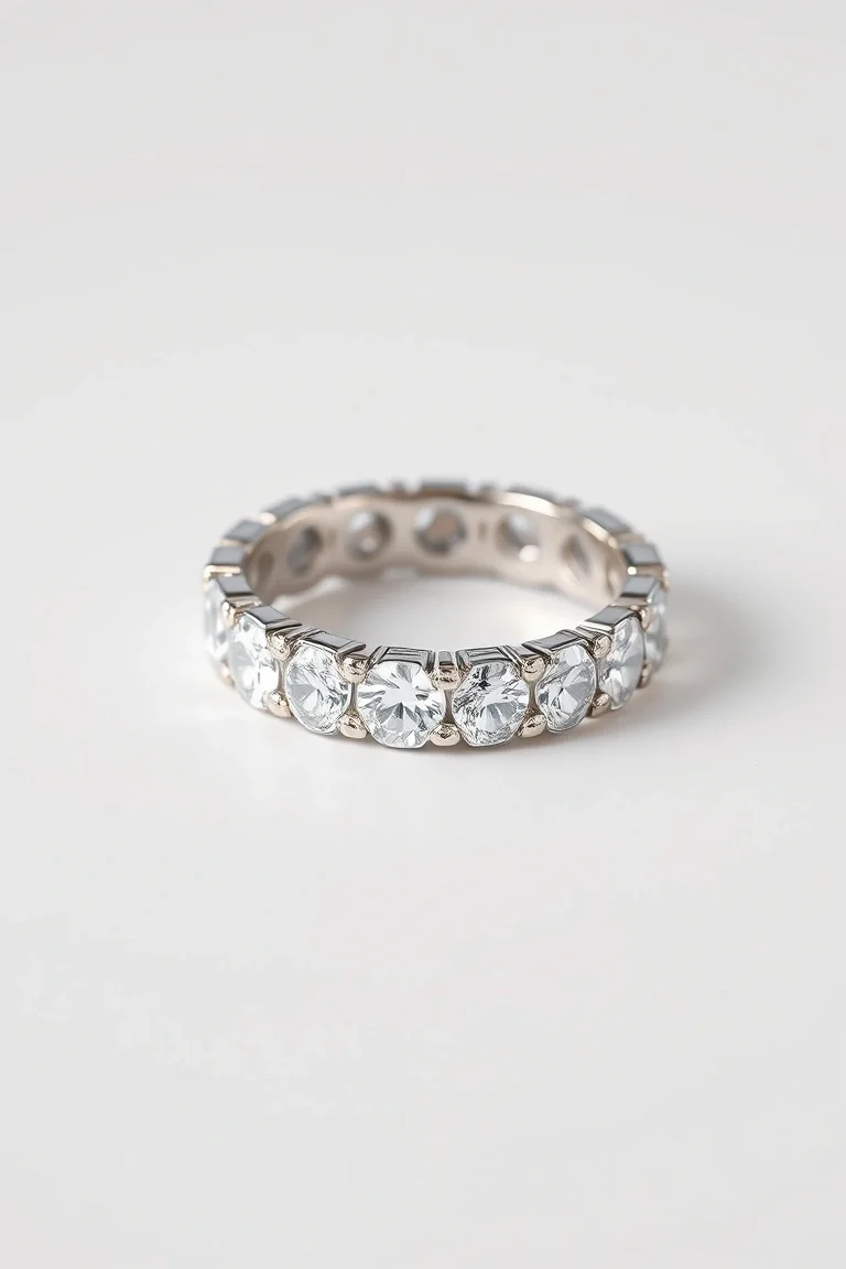 Platinum/Diamond Eternity Band AA Quality