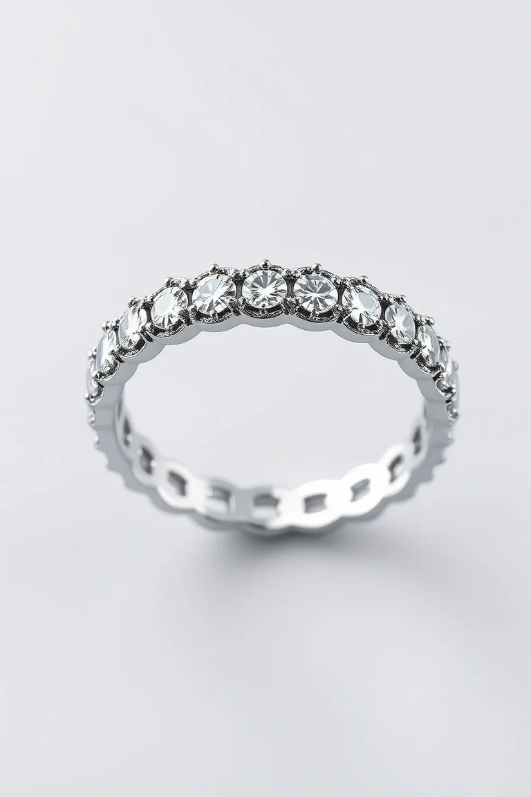Platinum/Diamond Eternity Band AA Quality