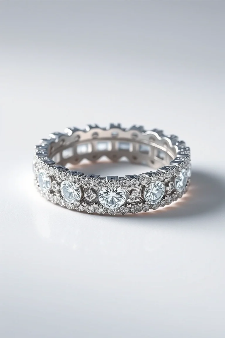 Platinum/Diamond Eternity Band AA Quality