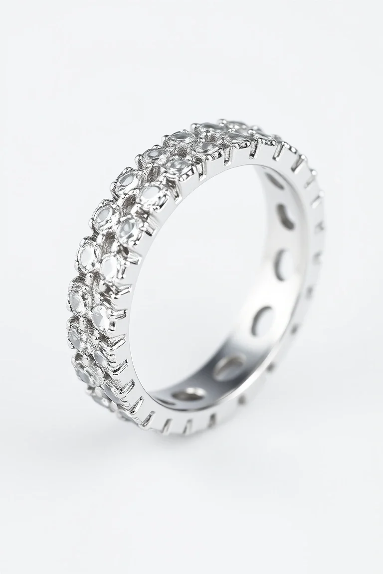 Platinum/Diamond Eternity Band AA Quality