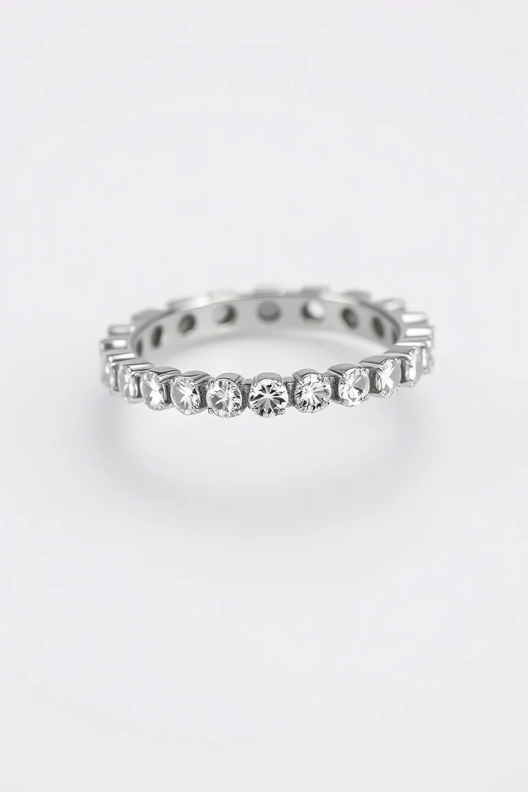 Platinum/Diamond Eternity Band AA Quality