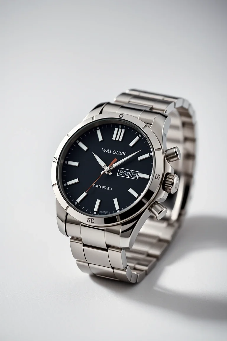 Stainless Steel Watch/Black Dial