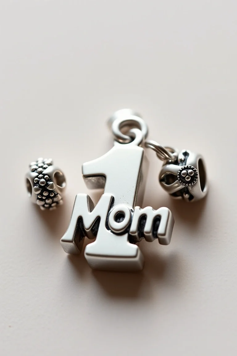 Sterling Silver #1 Mom Charmholder