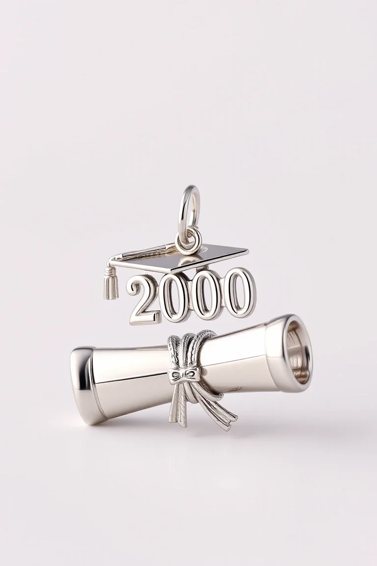 Sterling Silver 2000 Diploma And Cap