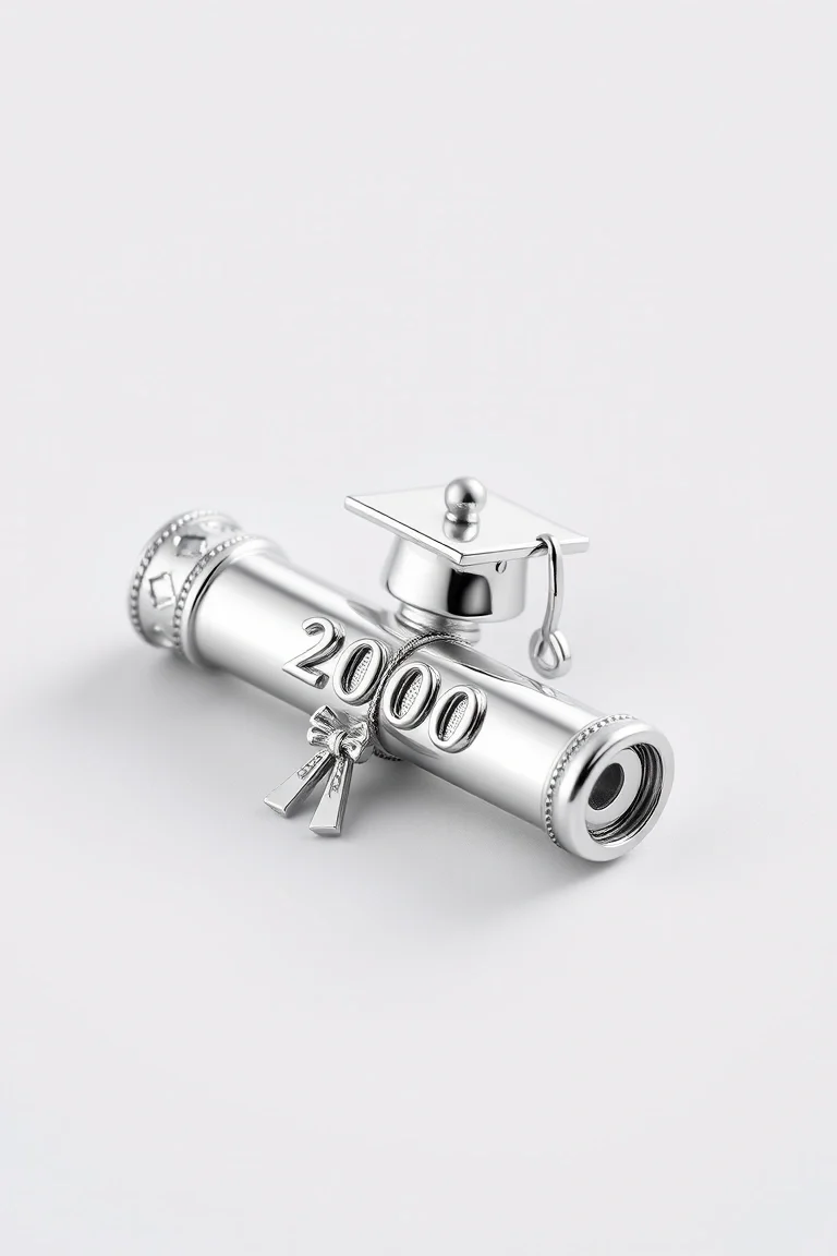 Sterling Silver 2000 Diploma And Cap