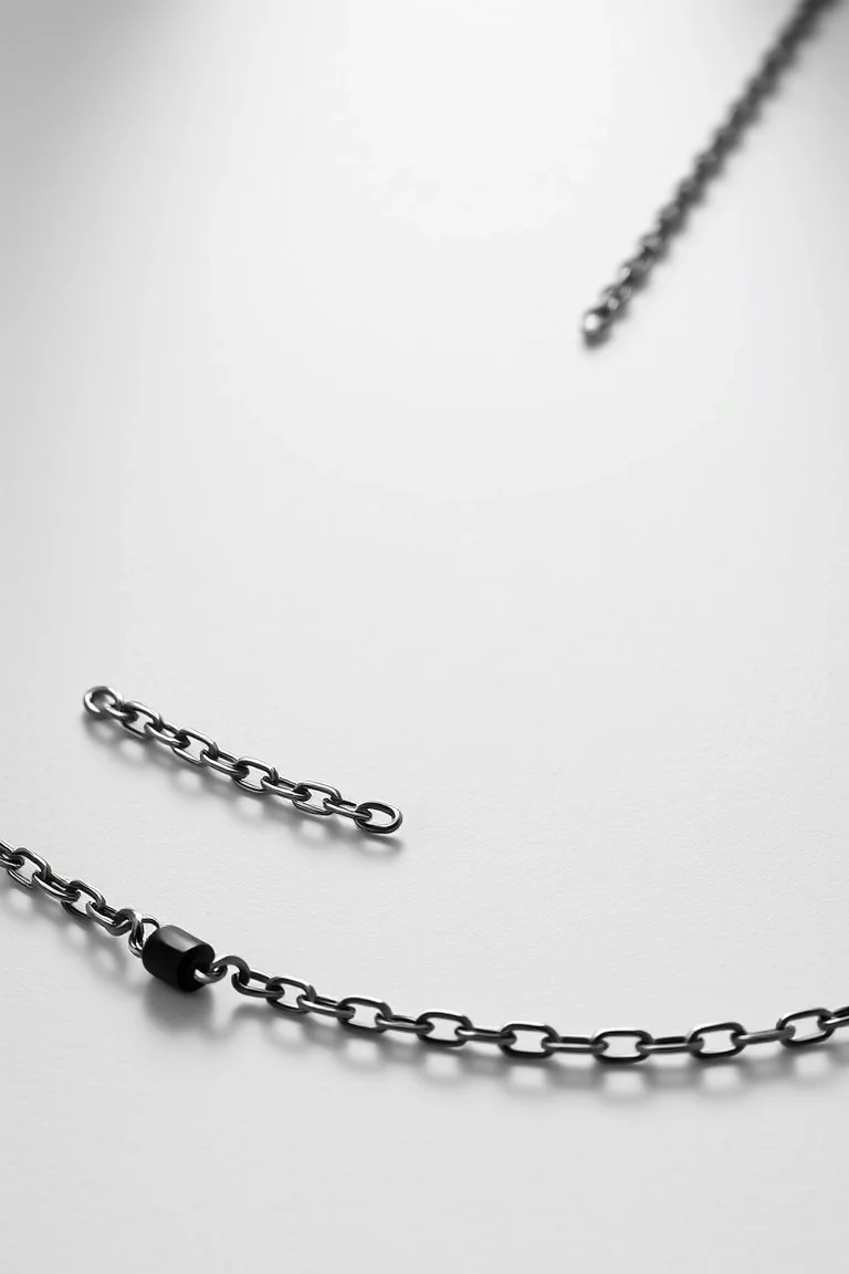Sterling Silver 5mmm Black Necklace 16 In.