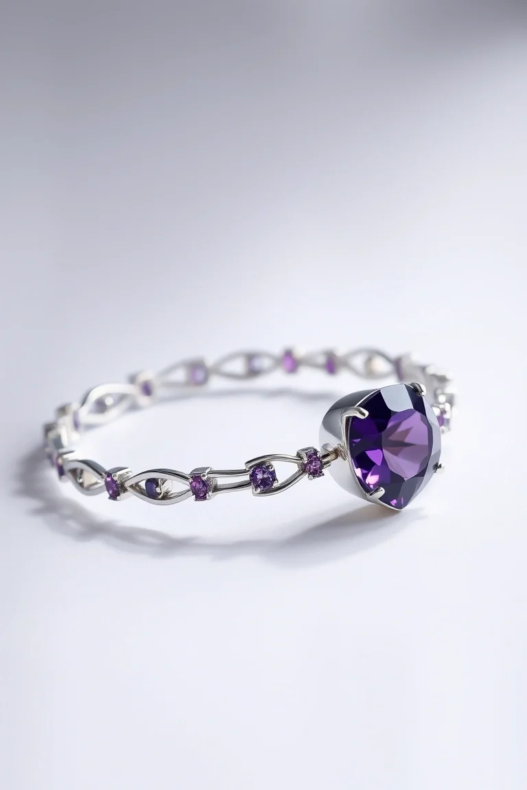 Sterling Silver Amethyst Bracelet