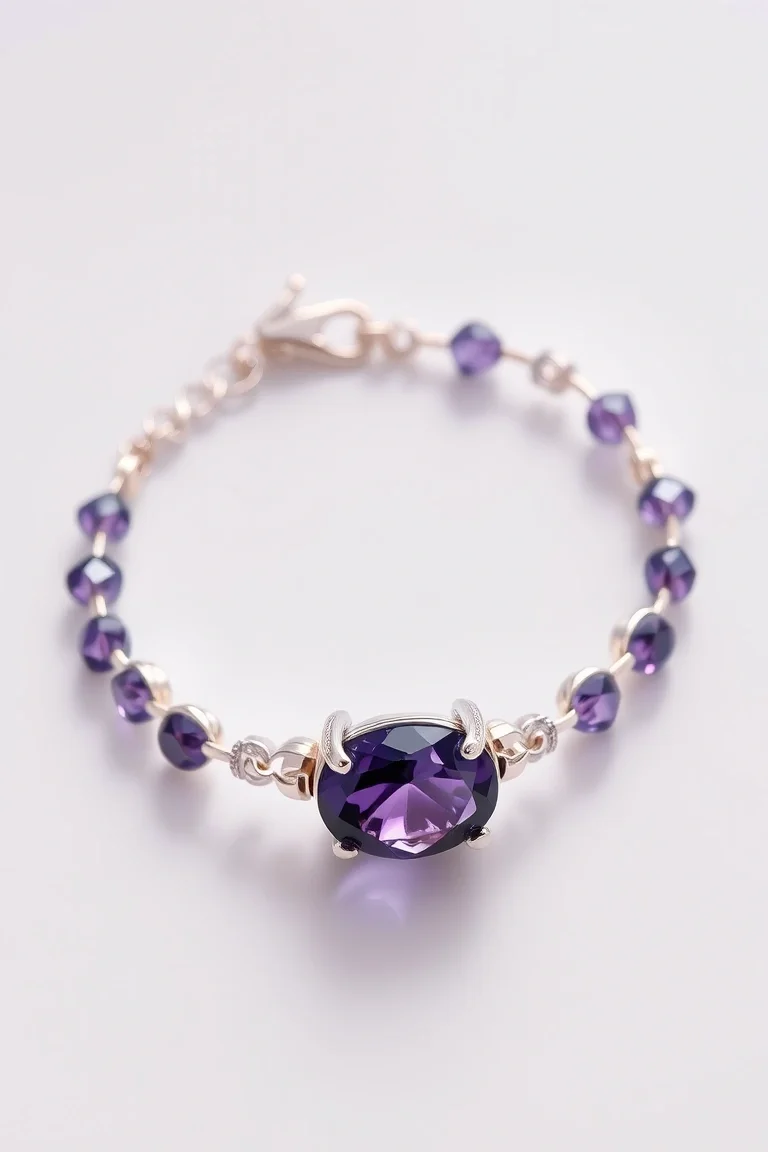 Sterling Silver Amethyst Bracelet