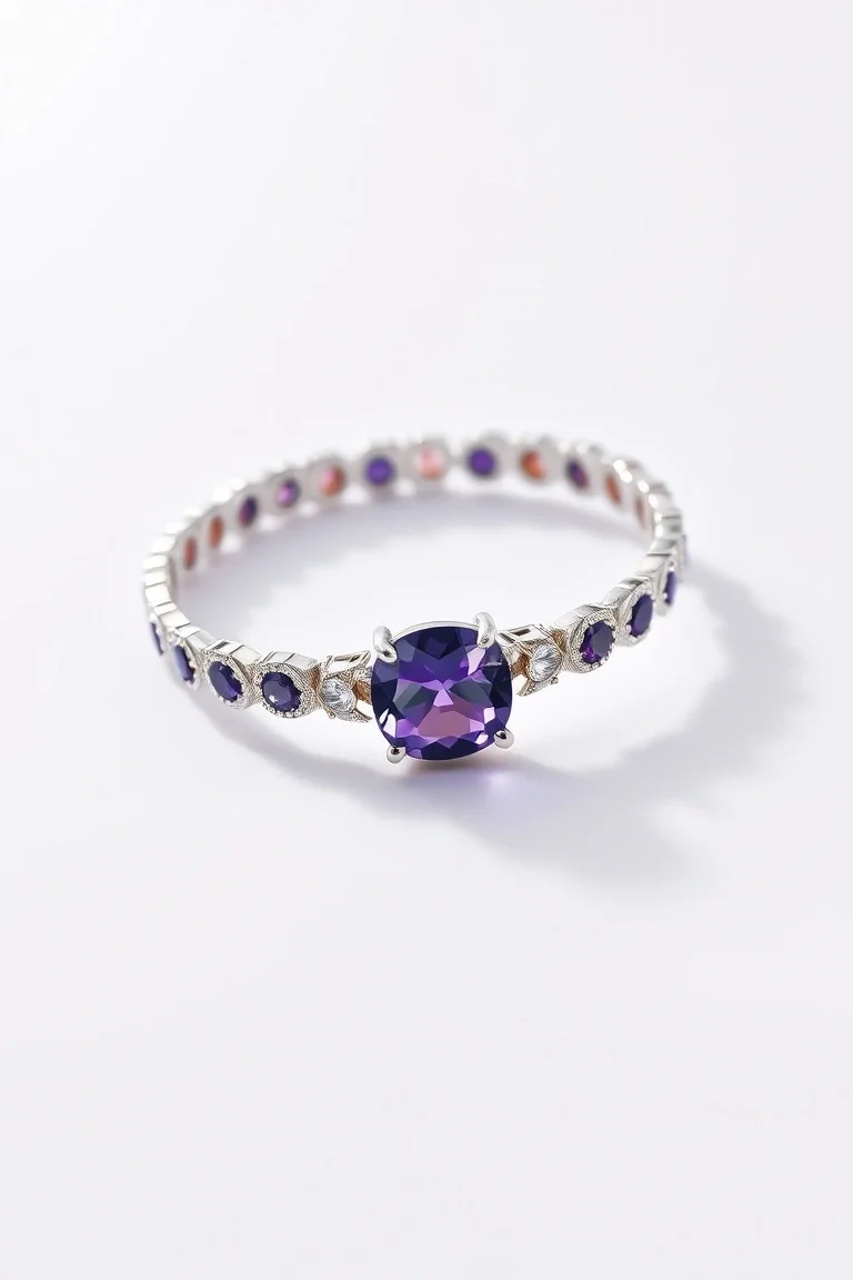 Sterling Silver Amethyst Bracelet