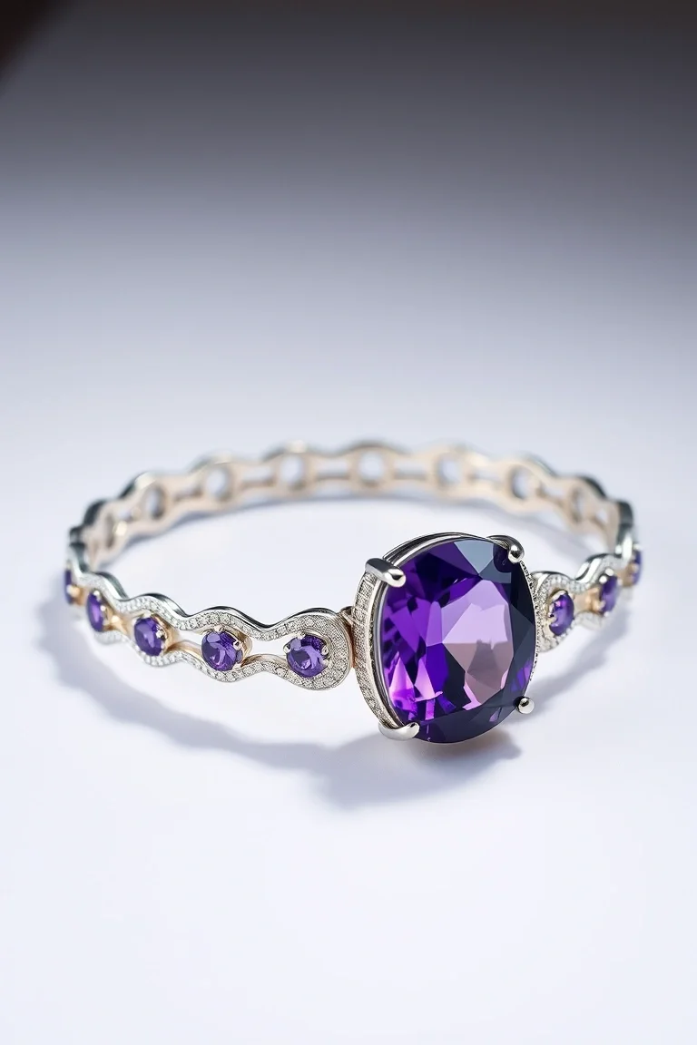 Sterling Silver Amethyst Bracelet