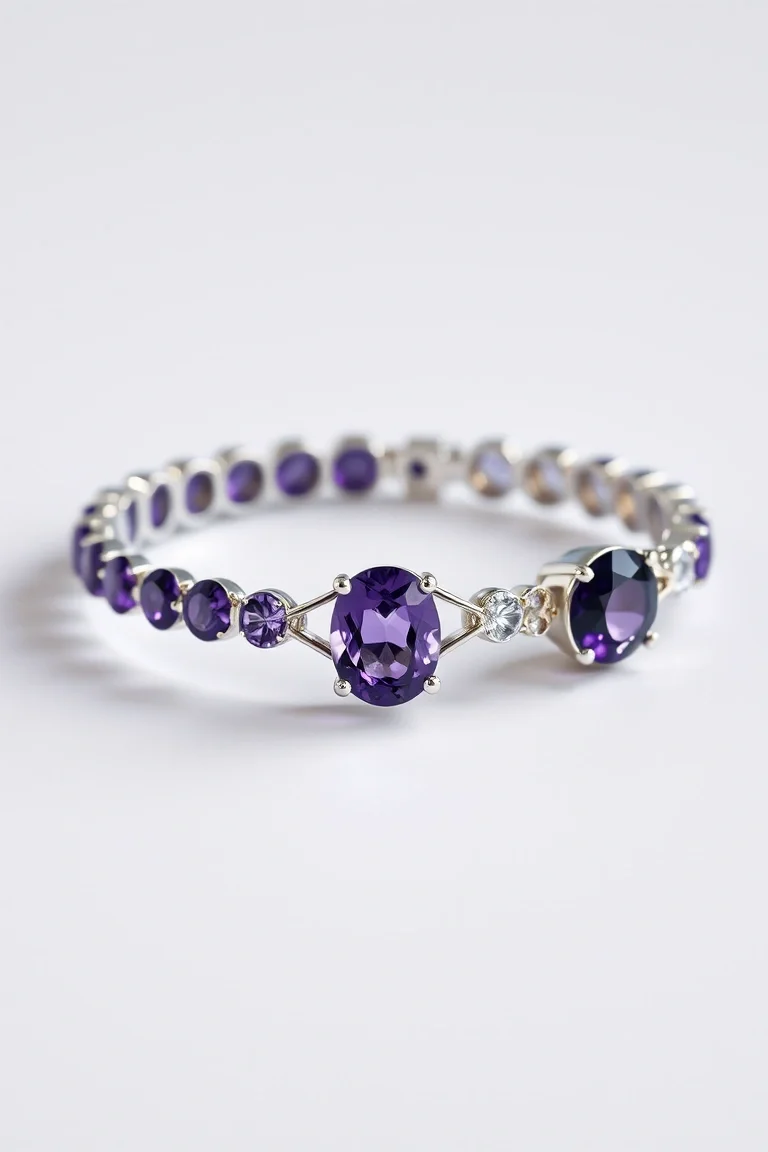 Sterling Silver Amethyst Bracelet