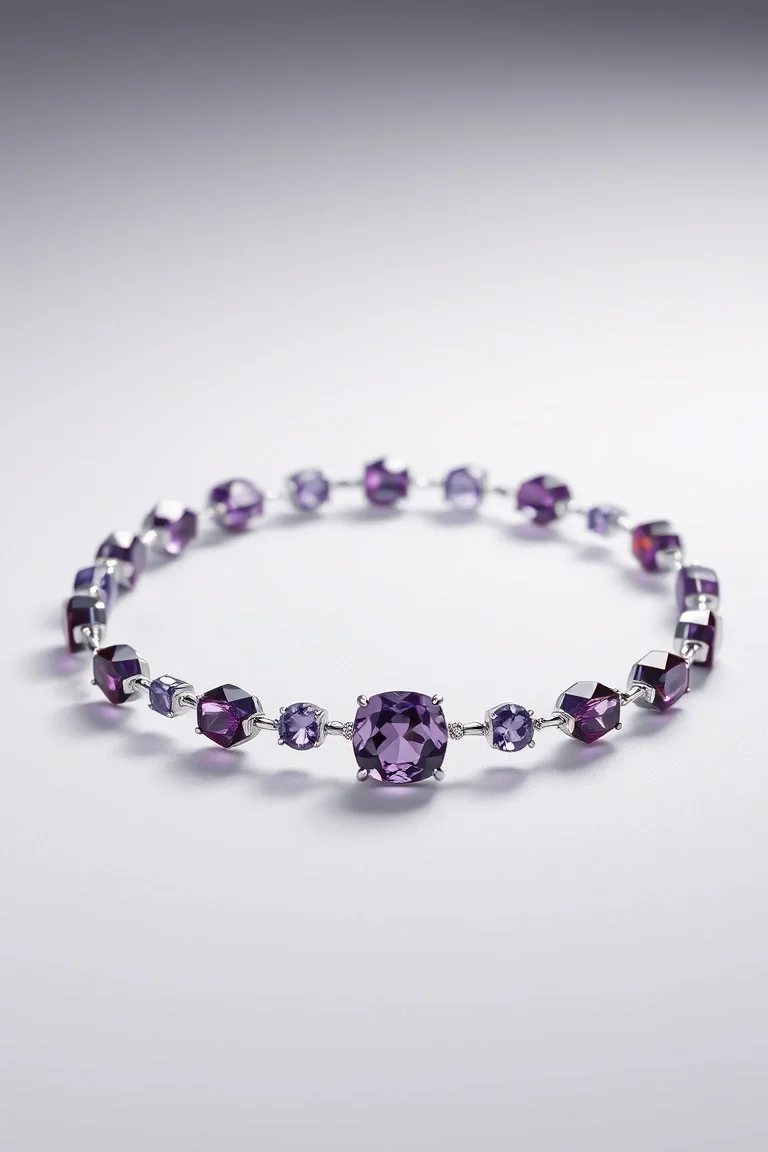 Sterling Silver Amethyst Bracelet