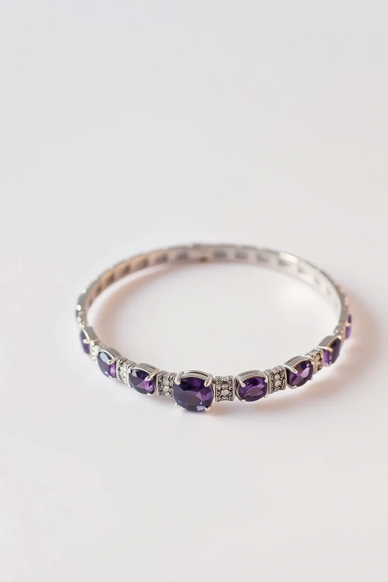 Sterling Silver Amethyst Bracelet