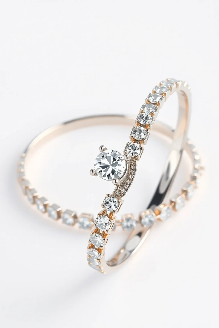 Sterling Silver And Vermeil Cubic Zirconia Bracelets