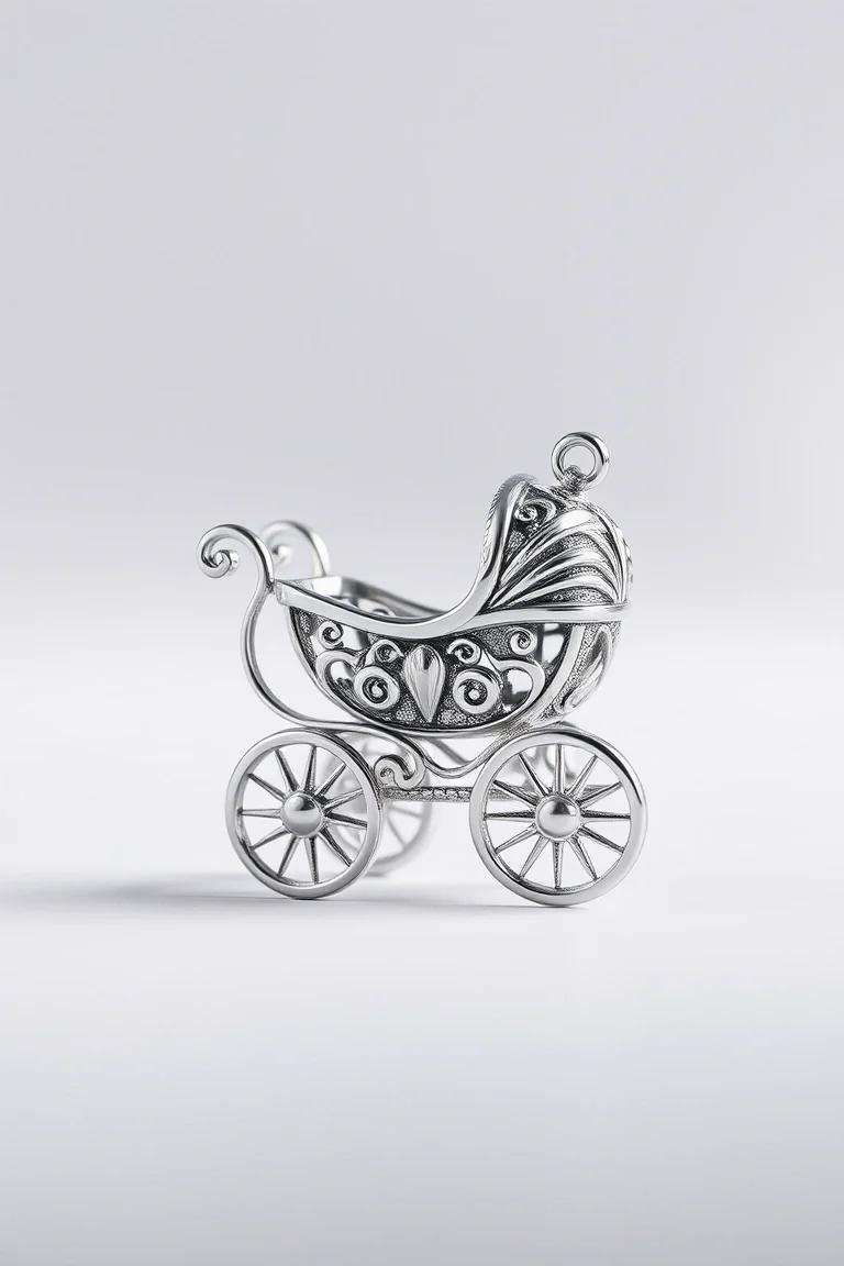 Sterling Silver Baby Carriage