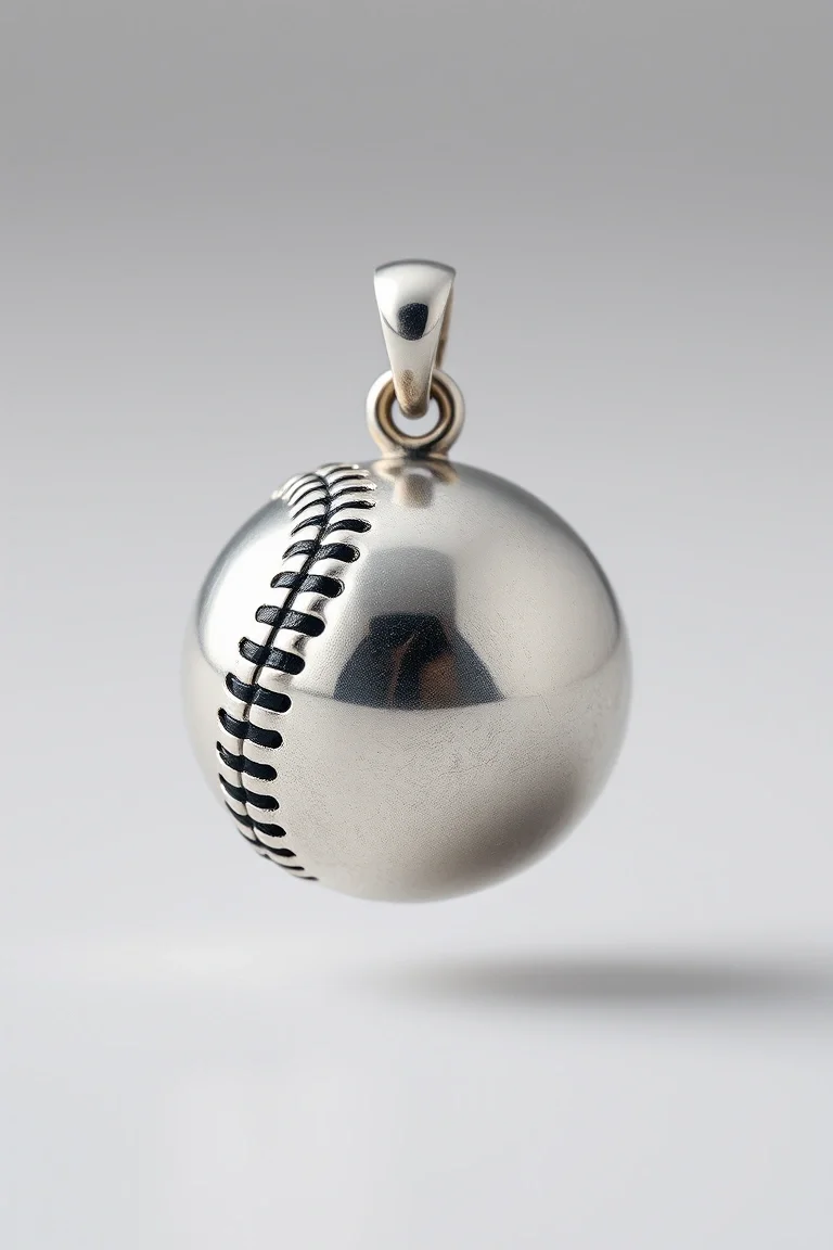 Sterling Silver Baseball Antiqued