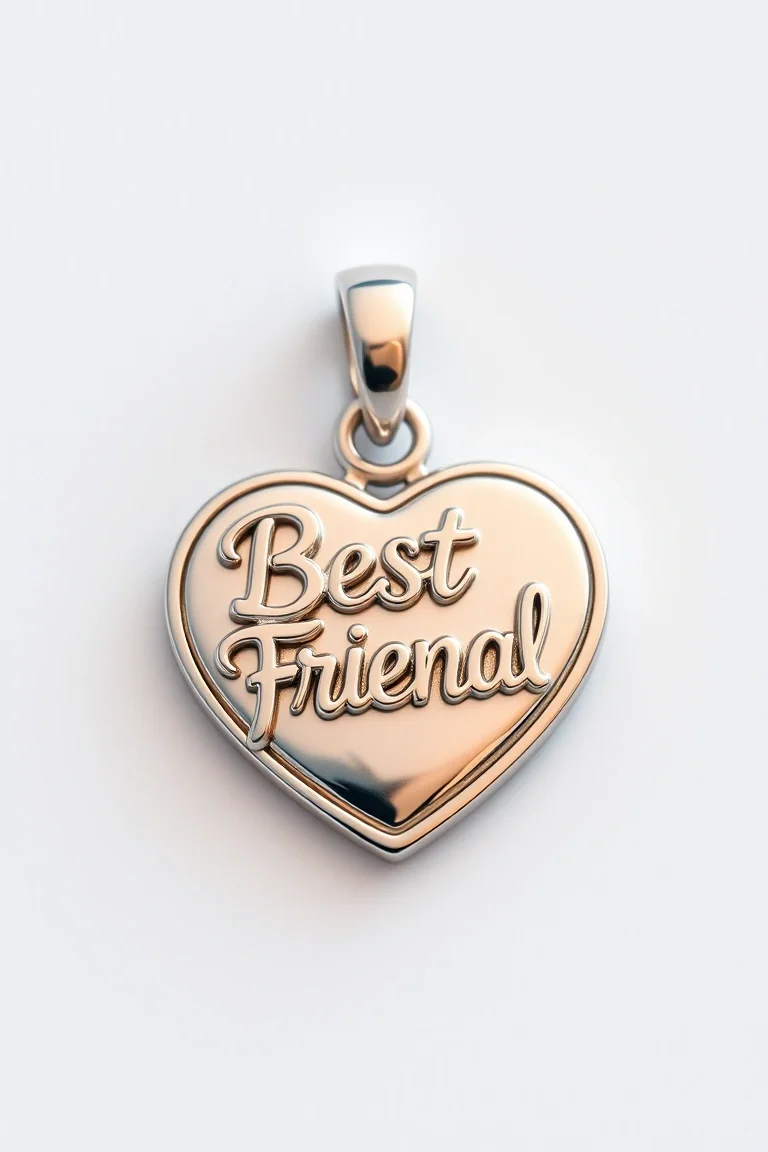 Sterling Silver Best Friend Heart