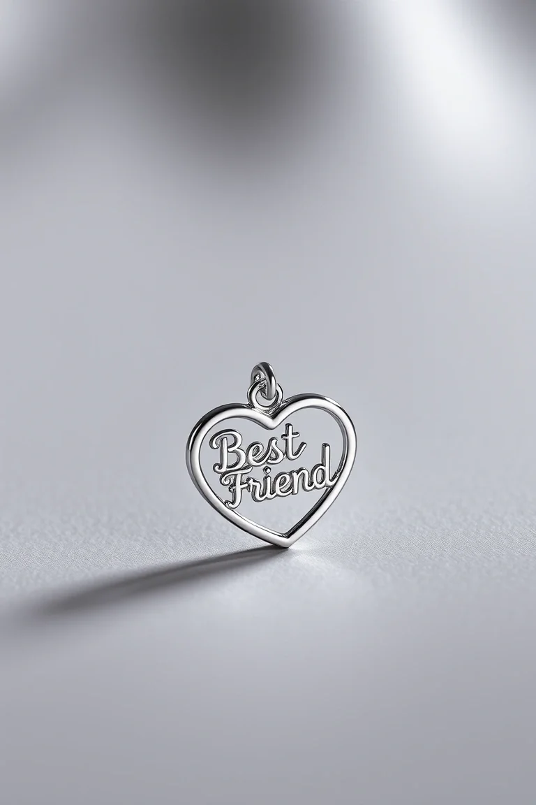 Sterling Silver Best Friend Heart