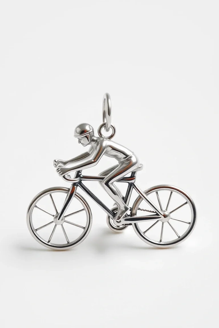 Sterling Silver Bicyclist