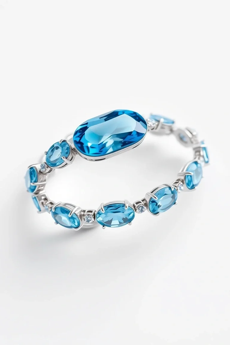 Sterling Silver Blue Topaz Bracelet