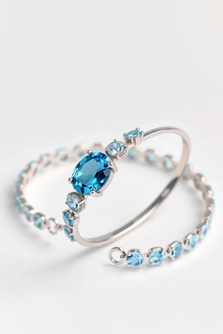 Sterling Silver Blue Topaz Bracelet