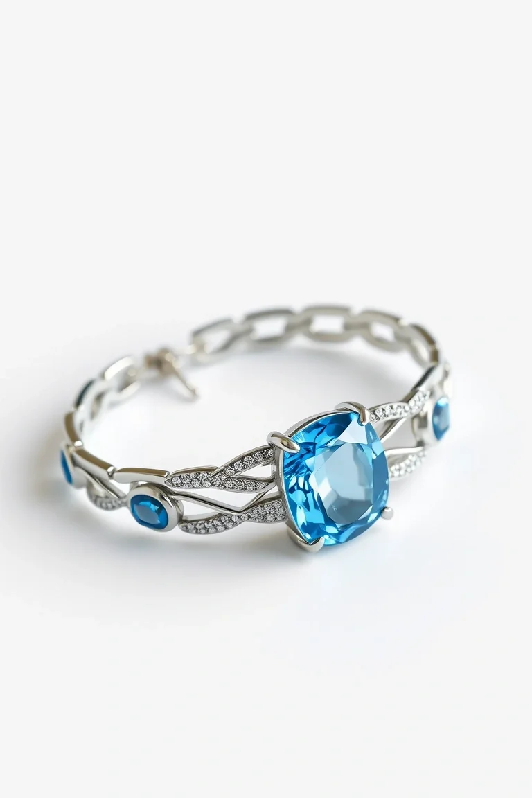 Sterling Silver Blue Topaz Bracelet