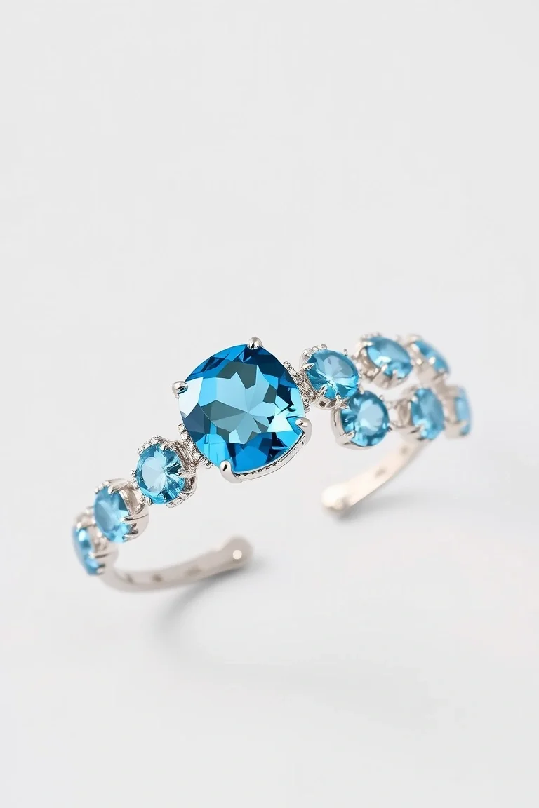 Sterling Silver Blue Topaz Bracelet