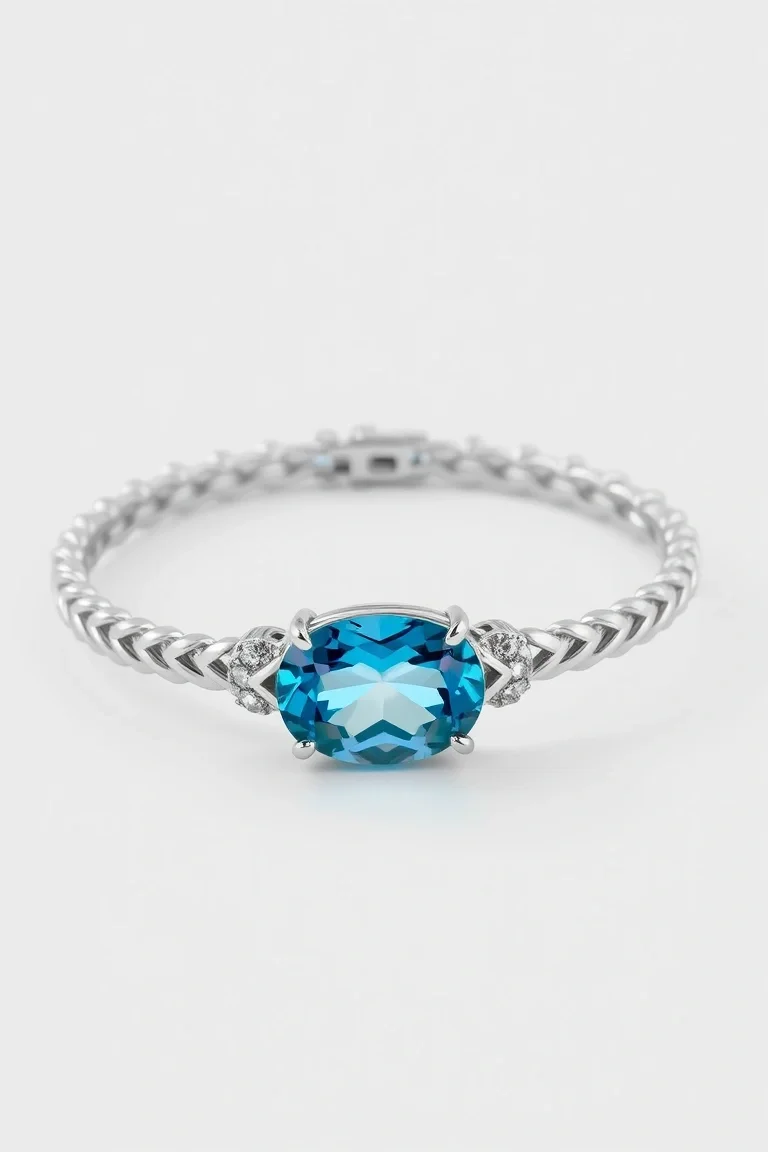 Sterling Silver Blue Topaz Bracelet