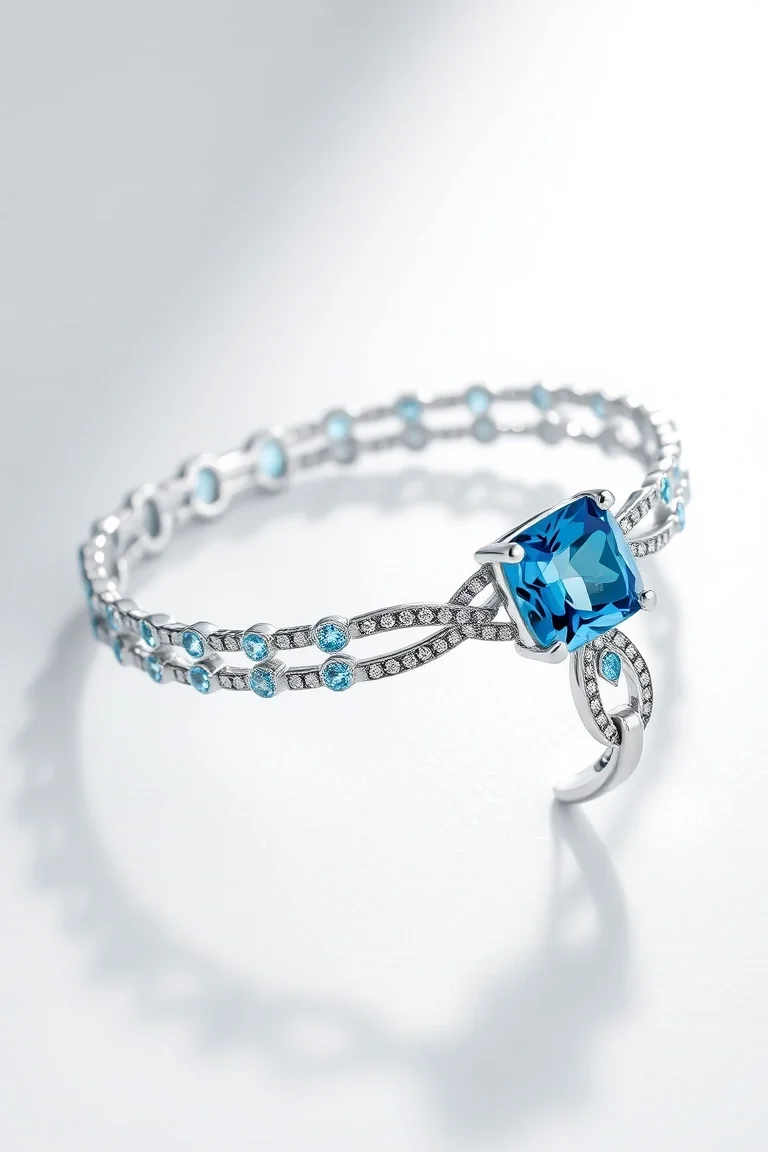 Sterling Silver Blue Topaz Bracelet