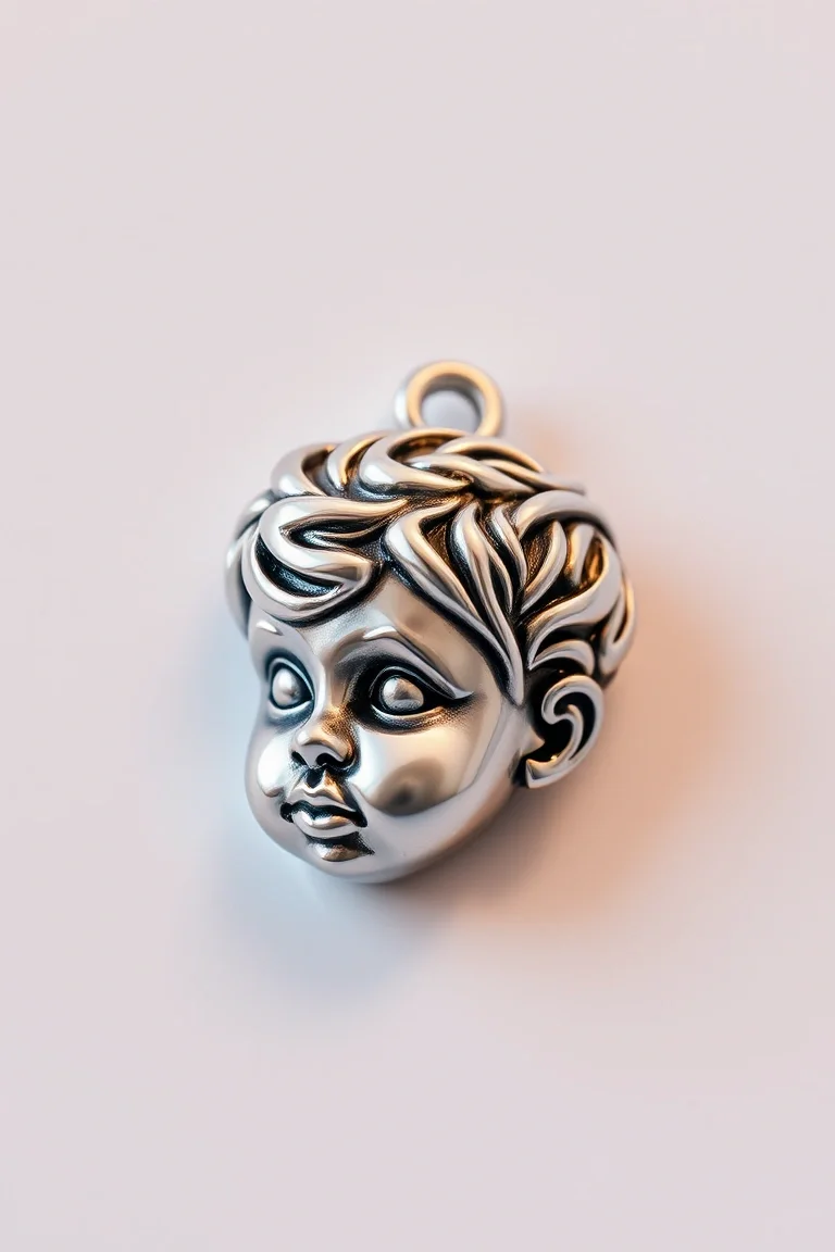 Sterling Silver Boy Head