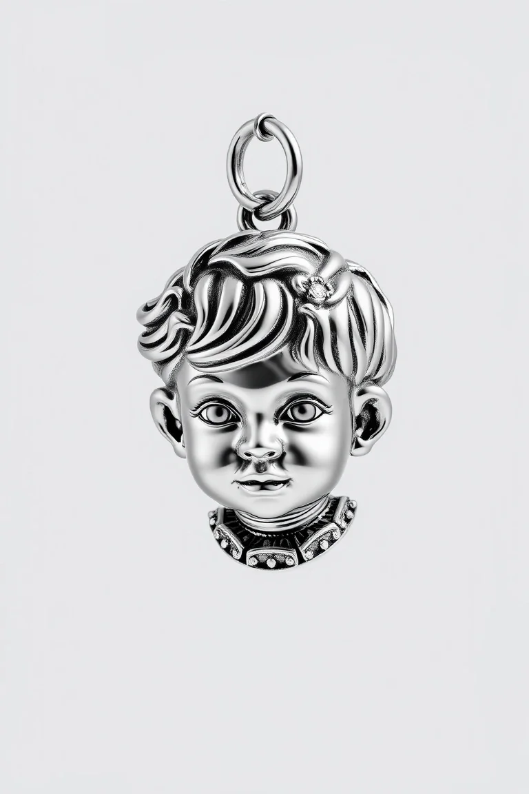 Sterling Silver Boy Head