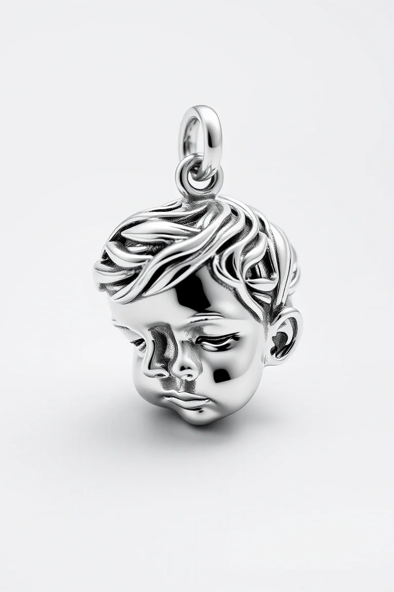 Sterling Silver Boy Head