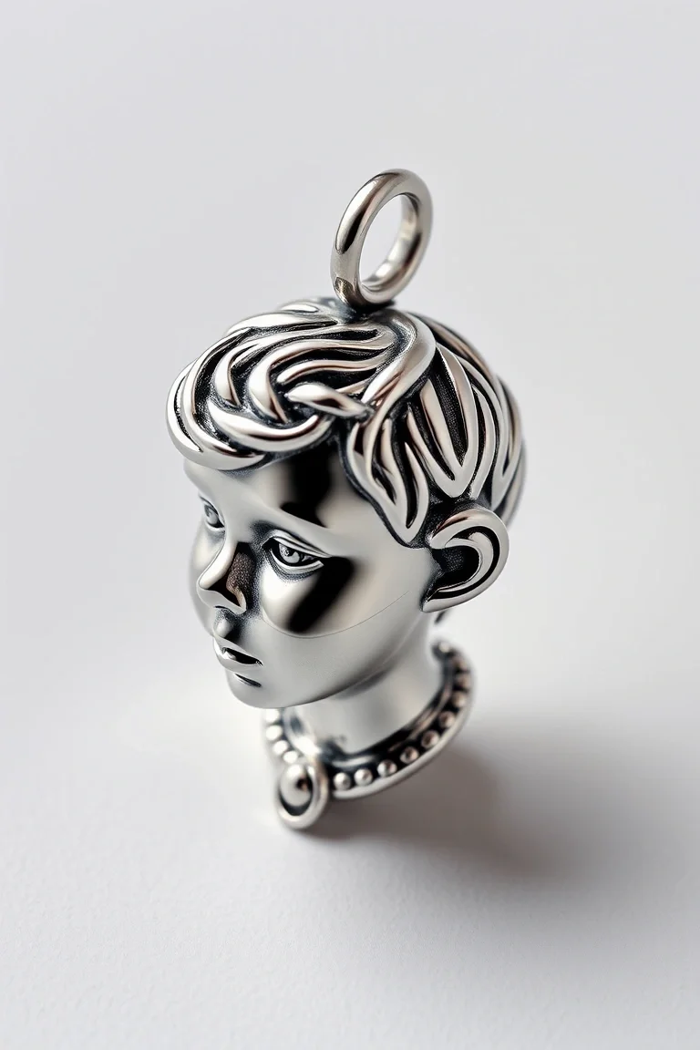 Sterling Silver Boy Head