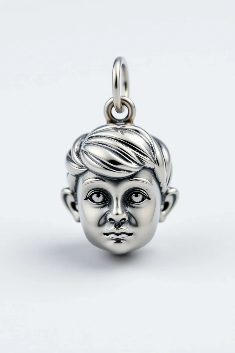 Sterling Silver Boy Head