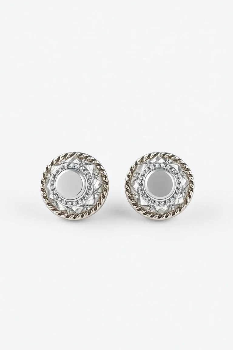 Sterling Silver Button Earrings