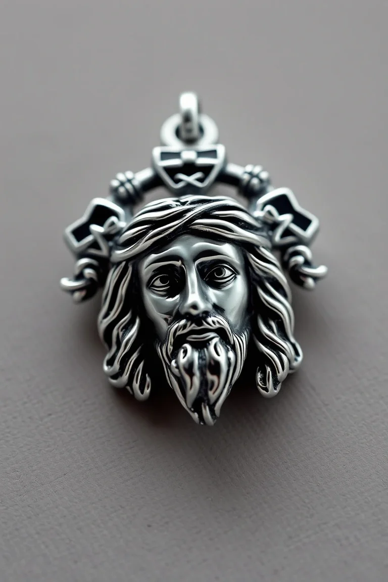 Sterling Silver Christ Head