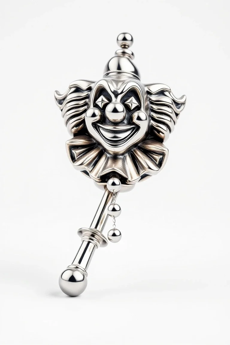 Sterling Silver Clown Rattle