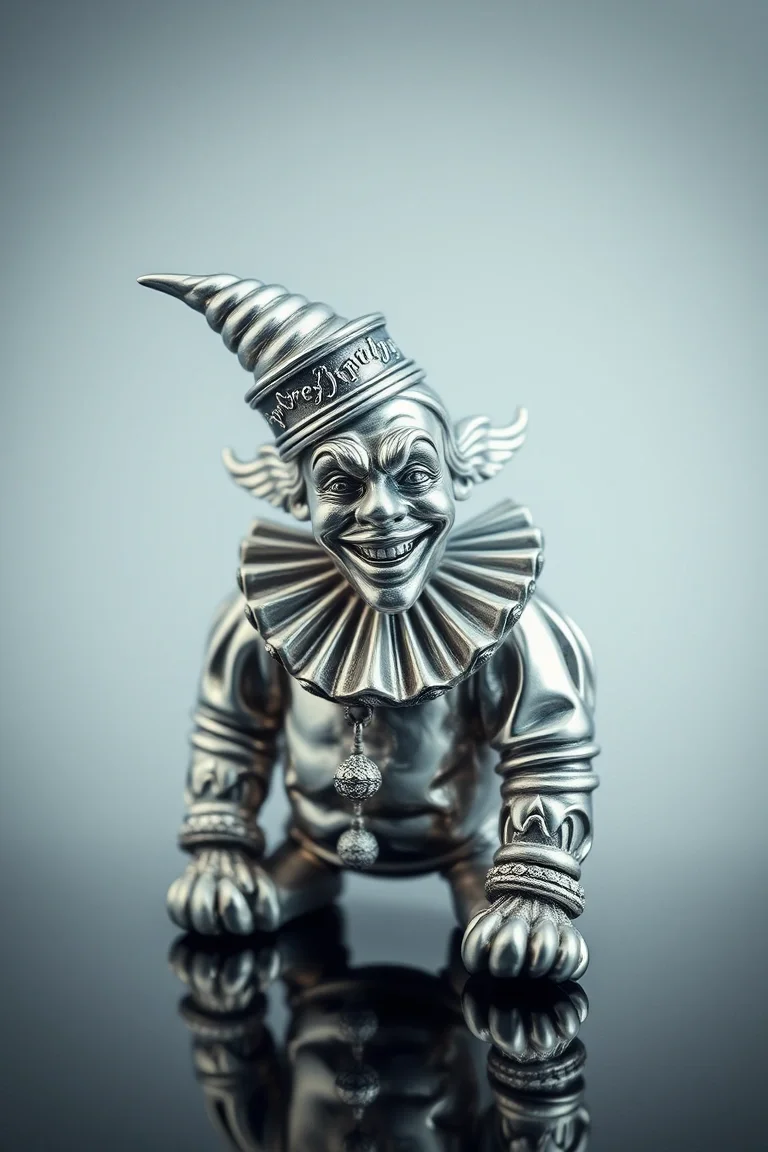 Sterling Silver Clown With Horn 16 In.