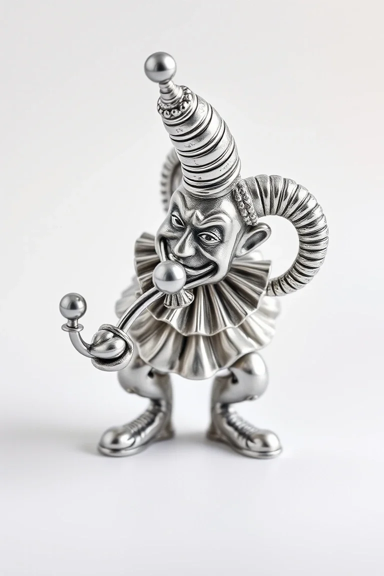 Sterling Silver Clown With O Horn 18 In.