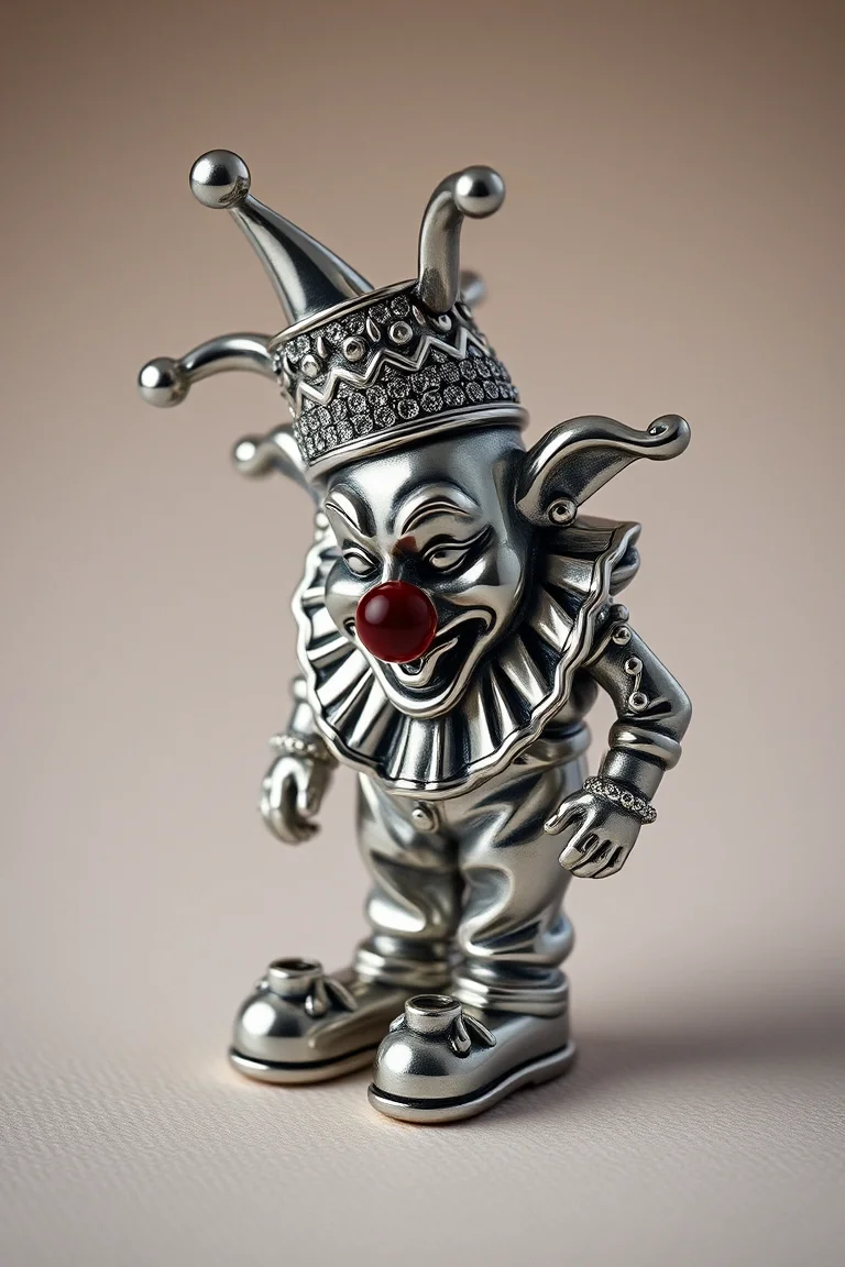 Sterling Silver Clown With Onyx
