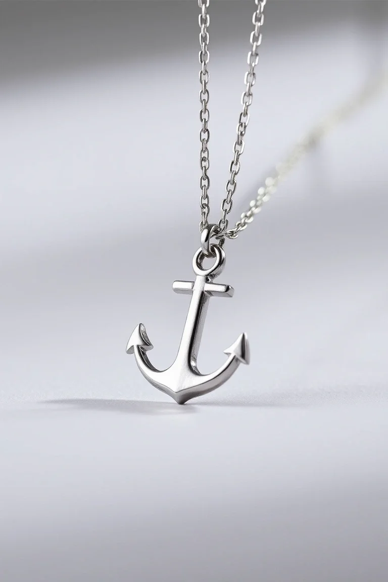 Sterling Silver Concave Anchor Chain 18 In.