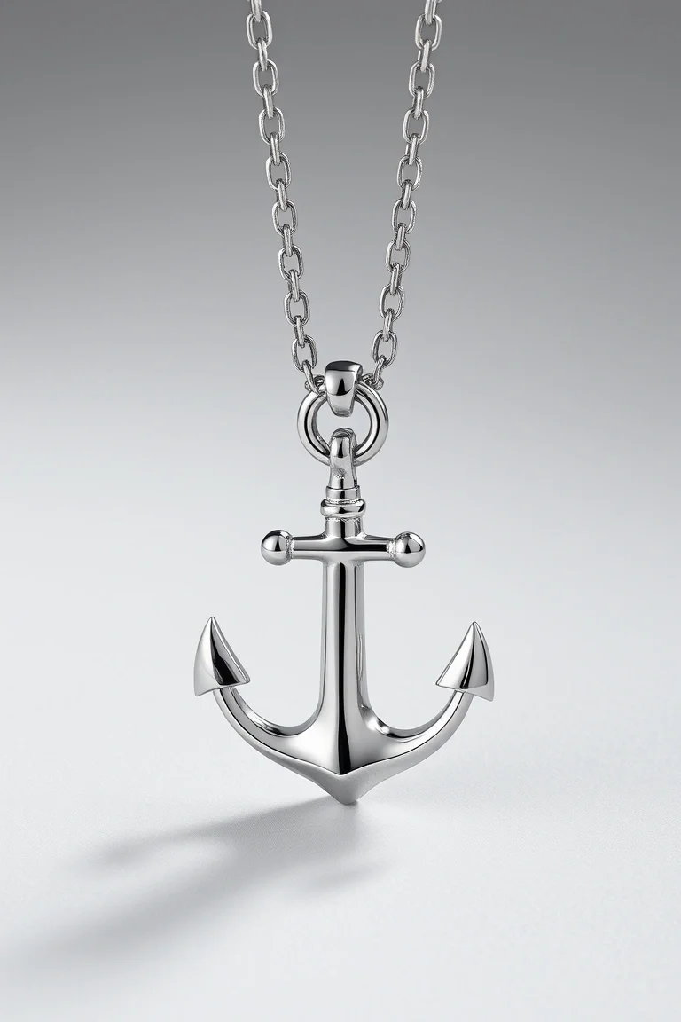 Sterling Silver Concave Anchor Chain 18 In.