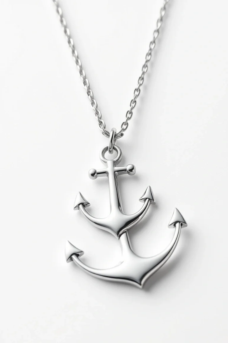Sterling Silver Concave Anchor Chain 22 In.