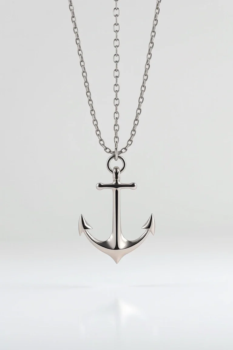Sterling Silver Concave Anchor Chain 24 In.