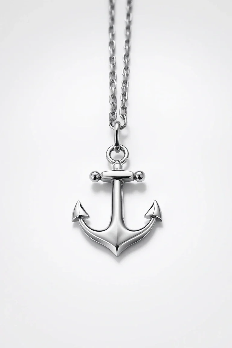 Sterling Silver Concave Anchor Chain 8 In.