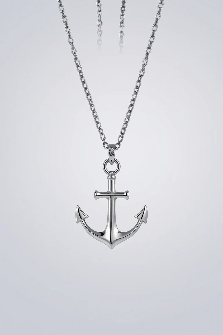 Sterling Silver Concave Anchor Chain 8 In.