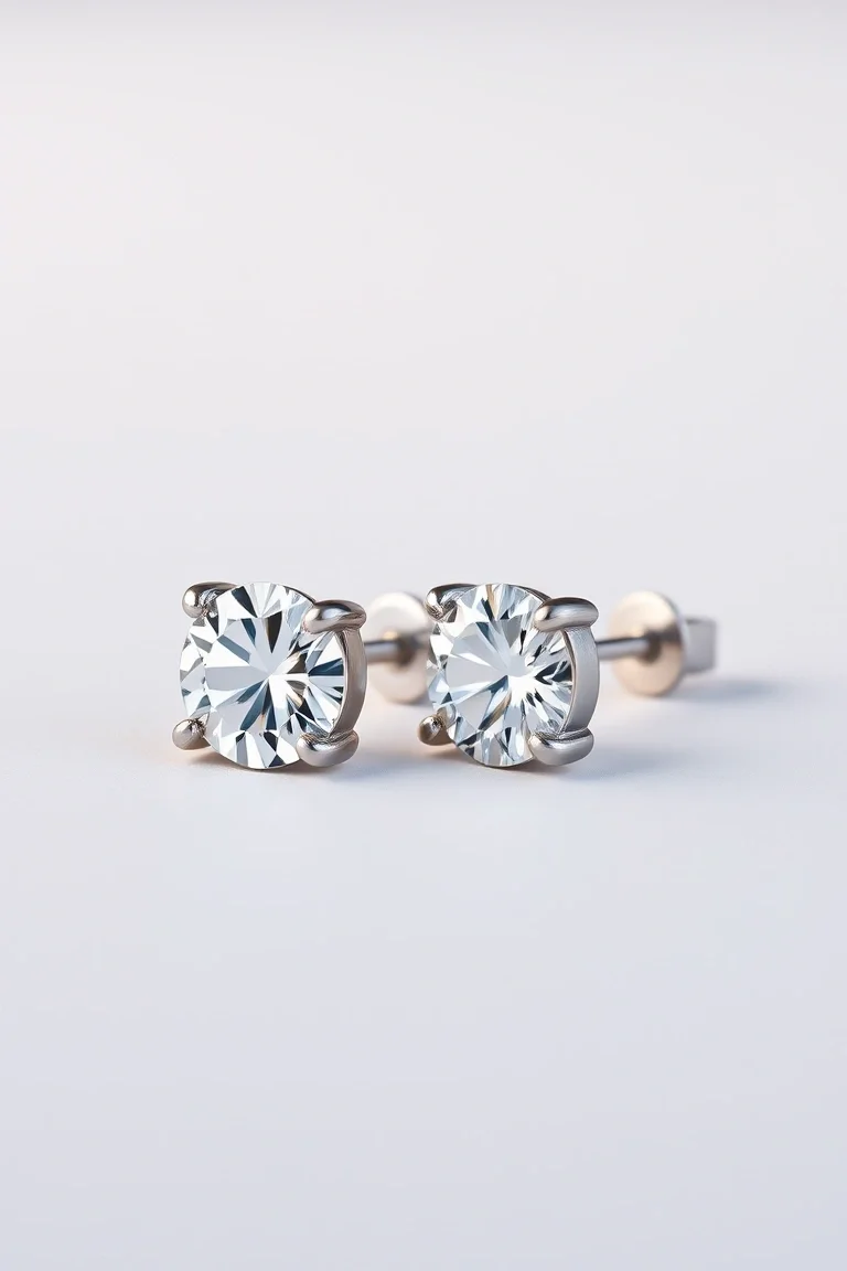 Sterling Silver Cubic Zirconia Stud Earrings
