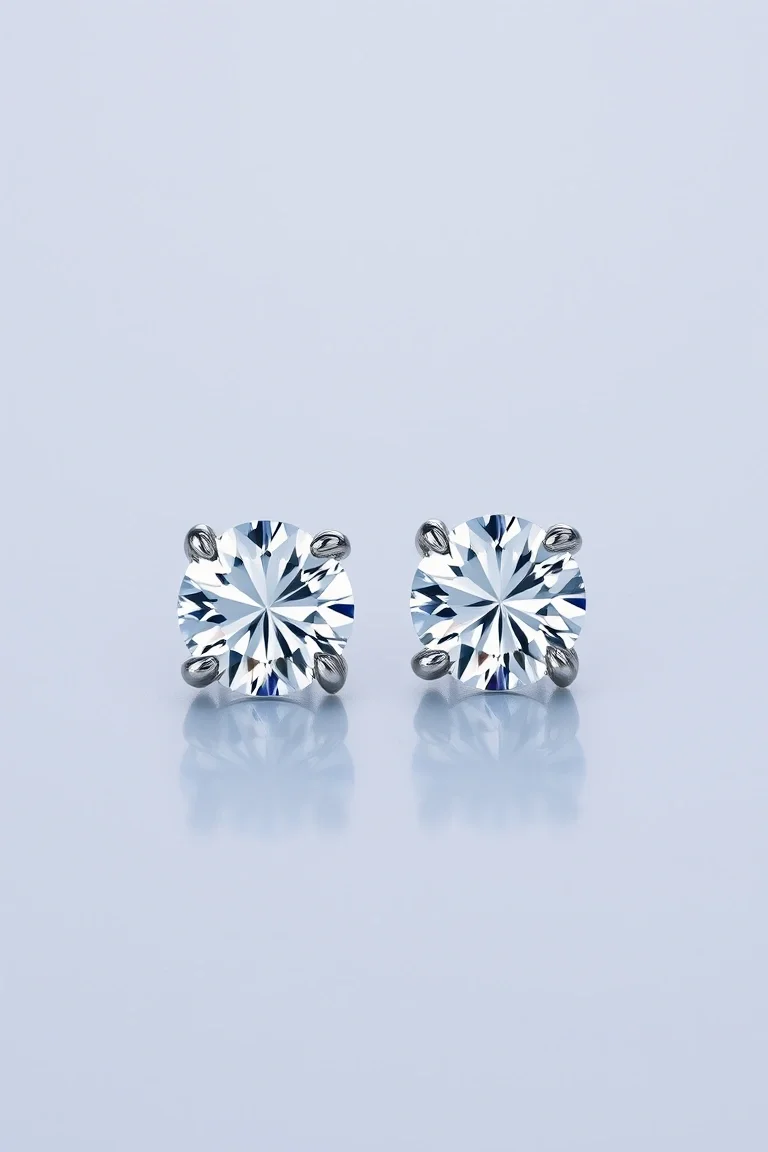 Sterling Silver Cubic Zirconia Stud Earrings