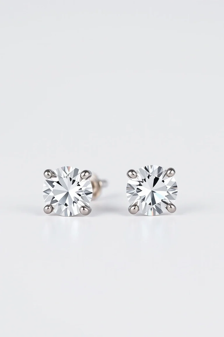 Sterling Silver Cubic Zirconia Stud Earrings