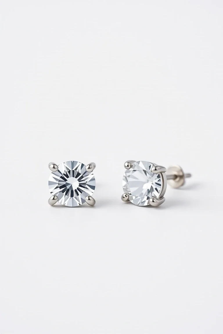 Sterling Silver Cubic Zirconia Stud Earrings